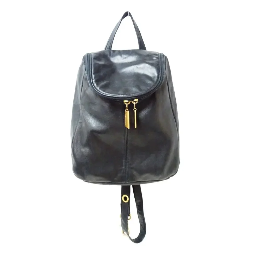 Tignanello Black Genuine Leather Crossbody Backpack